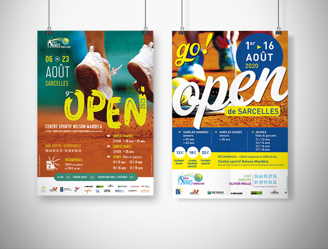 AFFICHES OPEN DE TENNIS - AOÛT