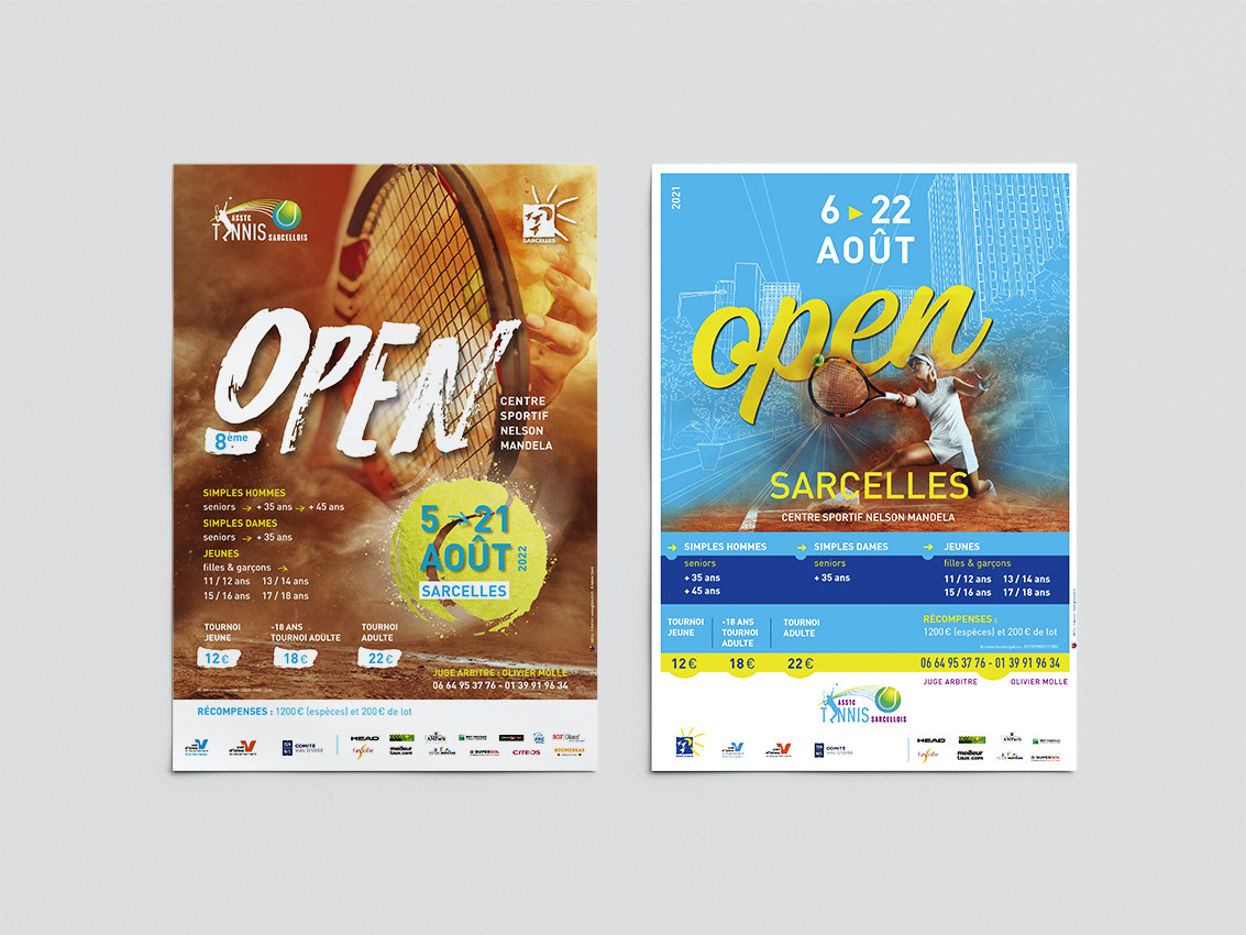 AFFICHES OPEN DE TENNIS - AOÛT