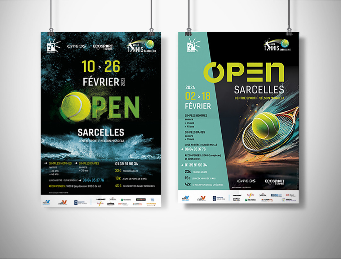 AFFICHES OPEN DE TENNIS - FEVRIER