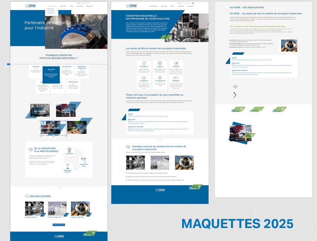 Maquettes du nouveau site