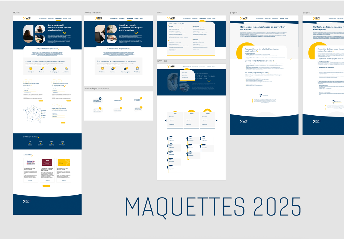 Maquettes XD du nouveau site 2025
