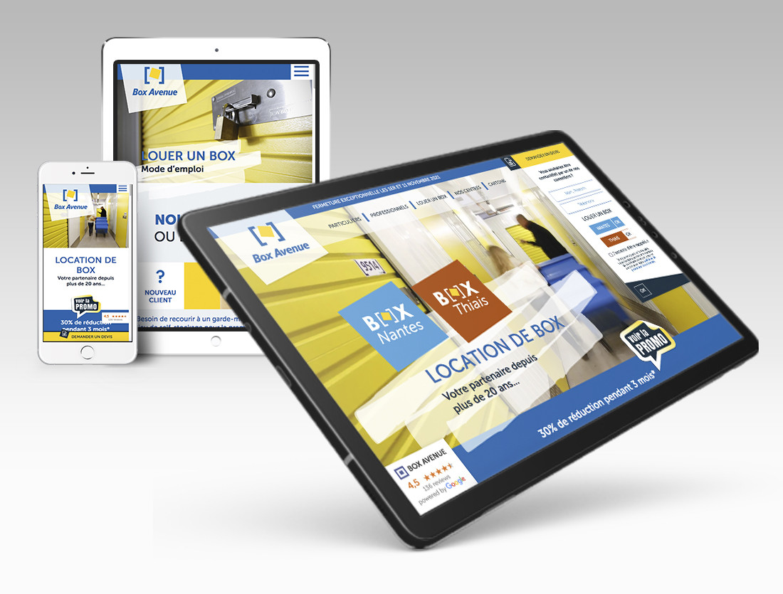 Création et maquettes du site BOX AVENUE